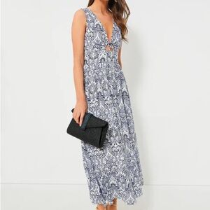 Hyacinth House Navy Scroll Print Toula Dress